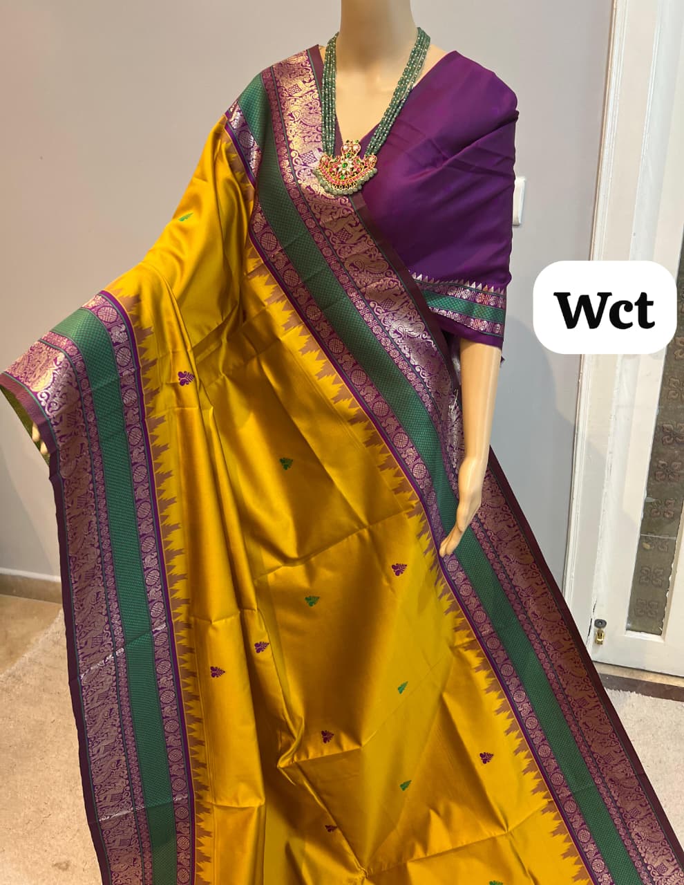 purple - traditional Kadiyal Paithani soft silk saree