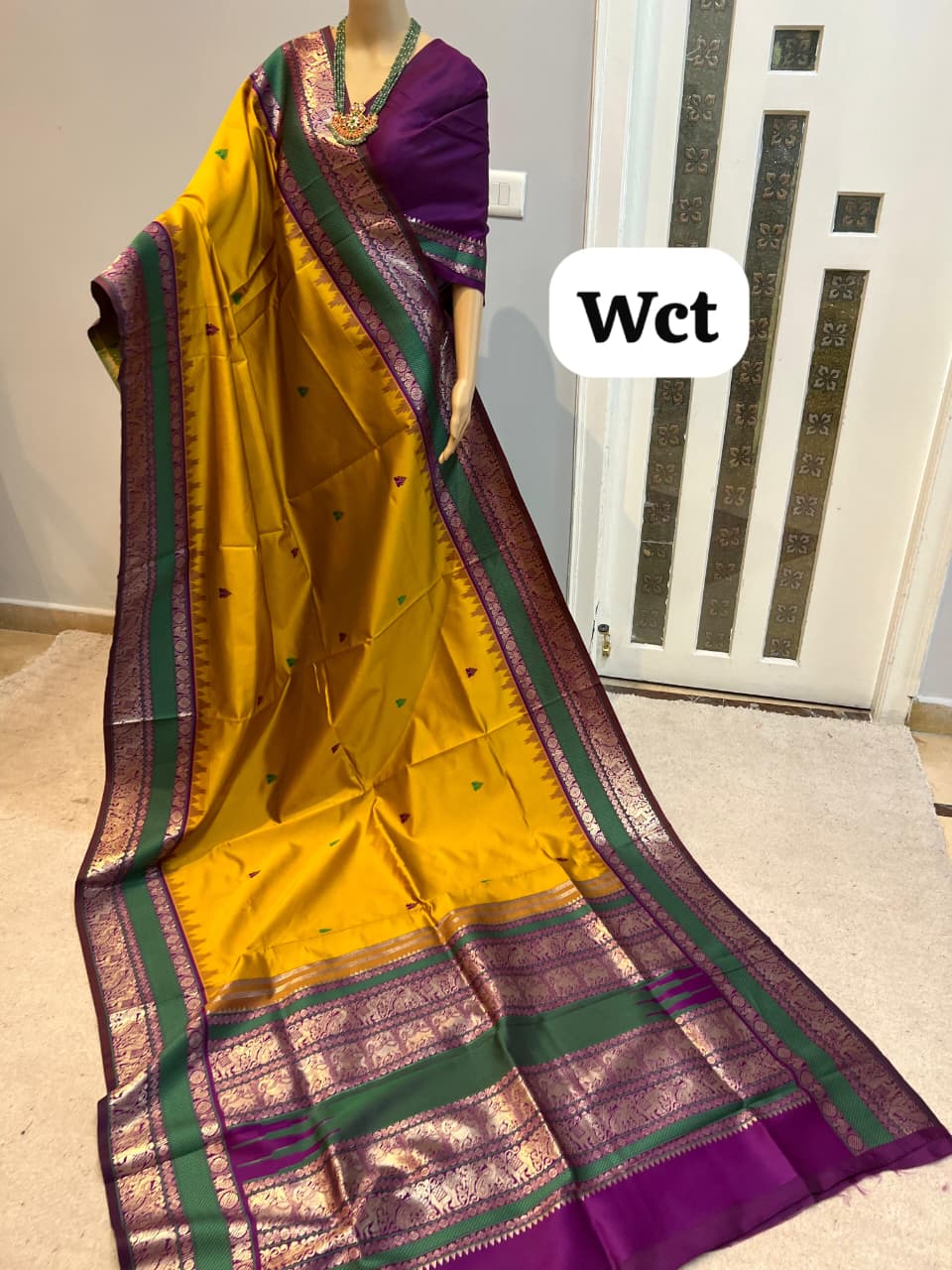 purple - traditional Kadiyal Paithani soft silk saree