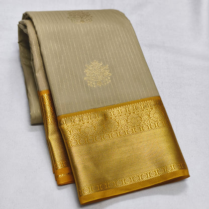 Golden-beaige  semi silk saree - pattu