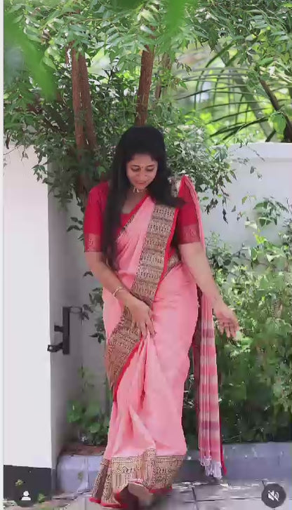 Graceful Black narayanpeth Mezadaise Cotton Saree with Intricate Border