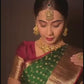 Green and maroon Kanchivaram pure silk