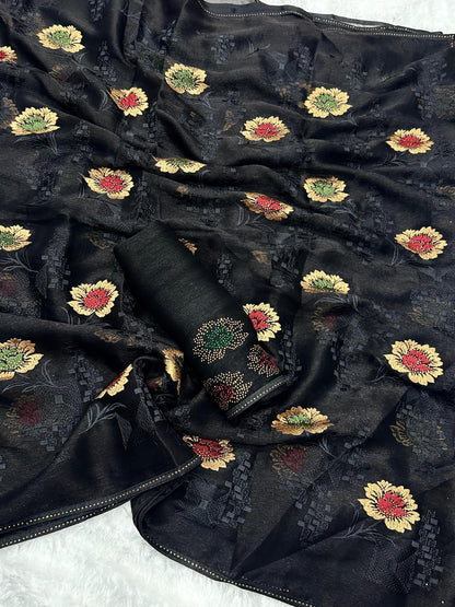 Magenta Sitara chiffon sare