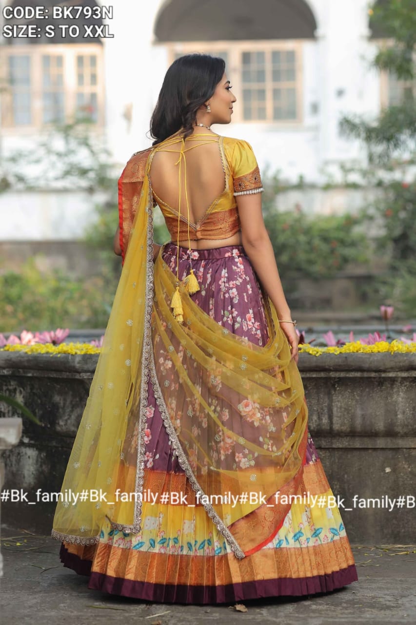 Banarasi silk floral lehenga
