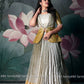 Golden banarasi pattu gown