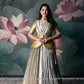 Golden banarasi pattu gown