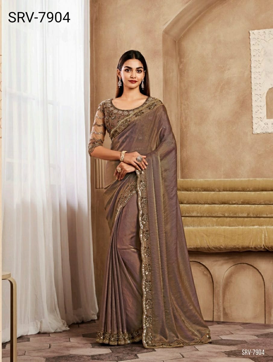 Coffee Brown designer saree