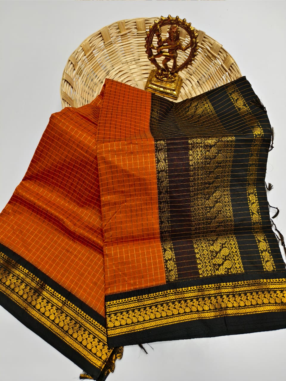 Vibrant check colour kalyani cotton checked cotton saree