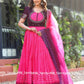 Mysore silk bandhani Anarkali gown