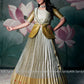 Golden banarasi pattu gown