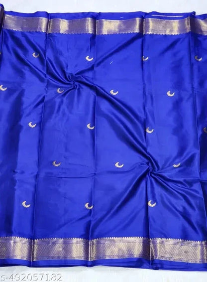 Traditional Kadiyal Paithani soft silk saree - Majestic Blue