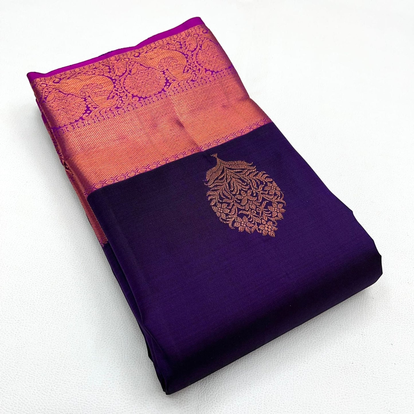 Navy blue kanchipuram bridal silk saree - wedding silk - pure silk saree - silk mark certified, saree for women in uk