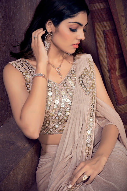 Metallic Shimmer Ready to wear saree Saree - One Minute Saree, ready to wear sarees, party wear saree