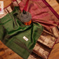 Green and Red pure silk kanchivaram big border saree - wedding silk - soft silk saree - Kanchipuram silk saree - silk mark certified