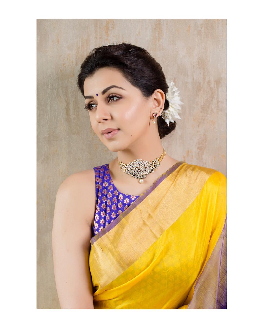 Celebrity Styles to Steal, Uppada pattu plain with long border, Nikki Galrani sarees, sarees for women in uk