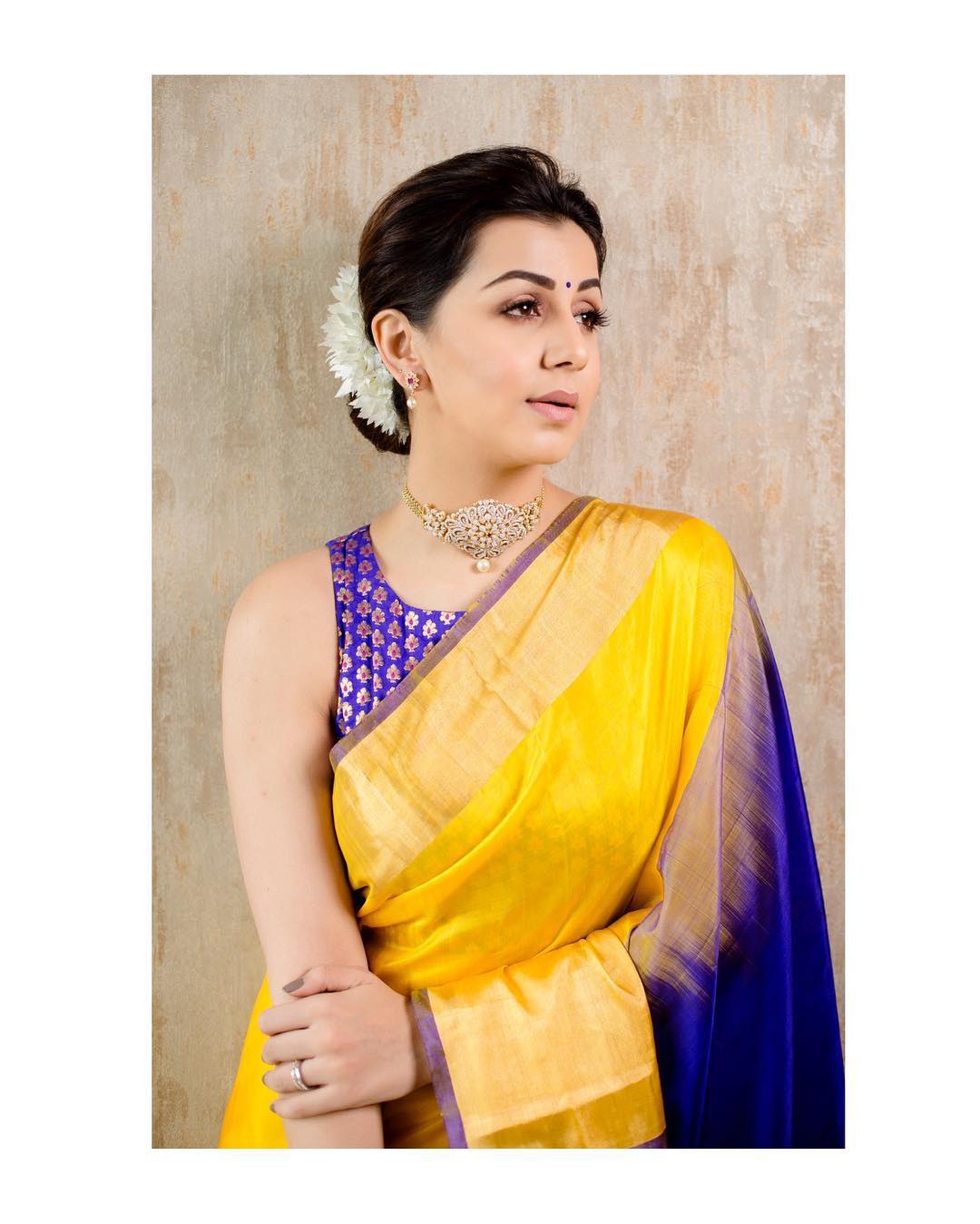 Celebrity Styles to Steal, Uppada pattu plain with long border, Nikki Galrani sarees, sarees for women in uk