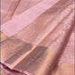 Llight onion pink bridal saree - wedding silk - soft silk saree - beige saree for women - silk mark certified - bridal saree