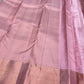 Llight onion pink bridal saree - wedding silk - soft silk saree - beige saree for women - silk mark certified - bridal saree