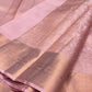 Llight onion pink bridal saree - wedding silk - soft silk saree - beige saree for women - silk mark certified - bridal saree