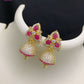 CZ gold finish small jhumka | indian Jewellery Jimiki set | Indian earrings  indian bridal jewellery