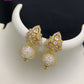 CZ gold finish small jhumka | indian Jewellery Jimiki set | Indian earrings  indian bridal jewellery