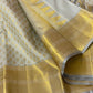 Off white zari waving Bridal pure kanchipuram silk saree 2g gold - wedding silk - soft silk saree - silk mark certified