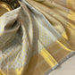 Off white zari waving Bridal pure kanchipuram silk saree 2g gold - wedding silk - soft silk saree - silk mark certified
