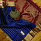 Navy blue and Red Kanchivaram silk saree - wedding silk - soft silk saree - Kanchipuram silk saree - silk mark certified