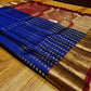 Navy blue and Red Kanchivaram silk saree - wedding silk - soft silk saree - Kanchipuram silk saree - silk mark certified