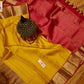Yellow and Red traditional colours Kanchivaram silk saree - wedding silk - soft silk saree - Kanchipuram silk saree - silk mark certified