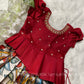 Banarasi Big Border Kalamkari lehenga Pattu pavada - kids lehenga - girls pattu pavada - maggam work pattu pavada