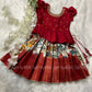 Banarasi Big Border Kalamkari lehenga Pattu pavada - kids lehenga - girls pattu pavada - maggam work pattu pavada