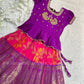 1 to 6 years Bandhni lehenga Pattu pavada - kids lehenga - girls pattu pavada - maggam work pattu pavada