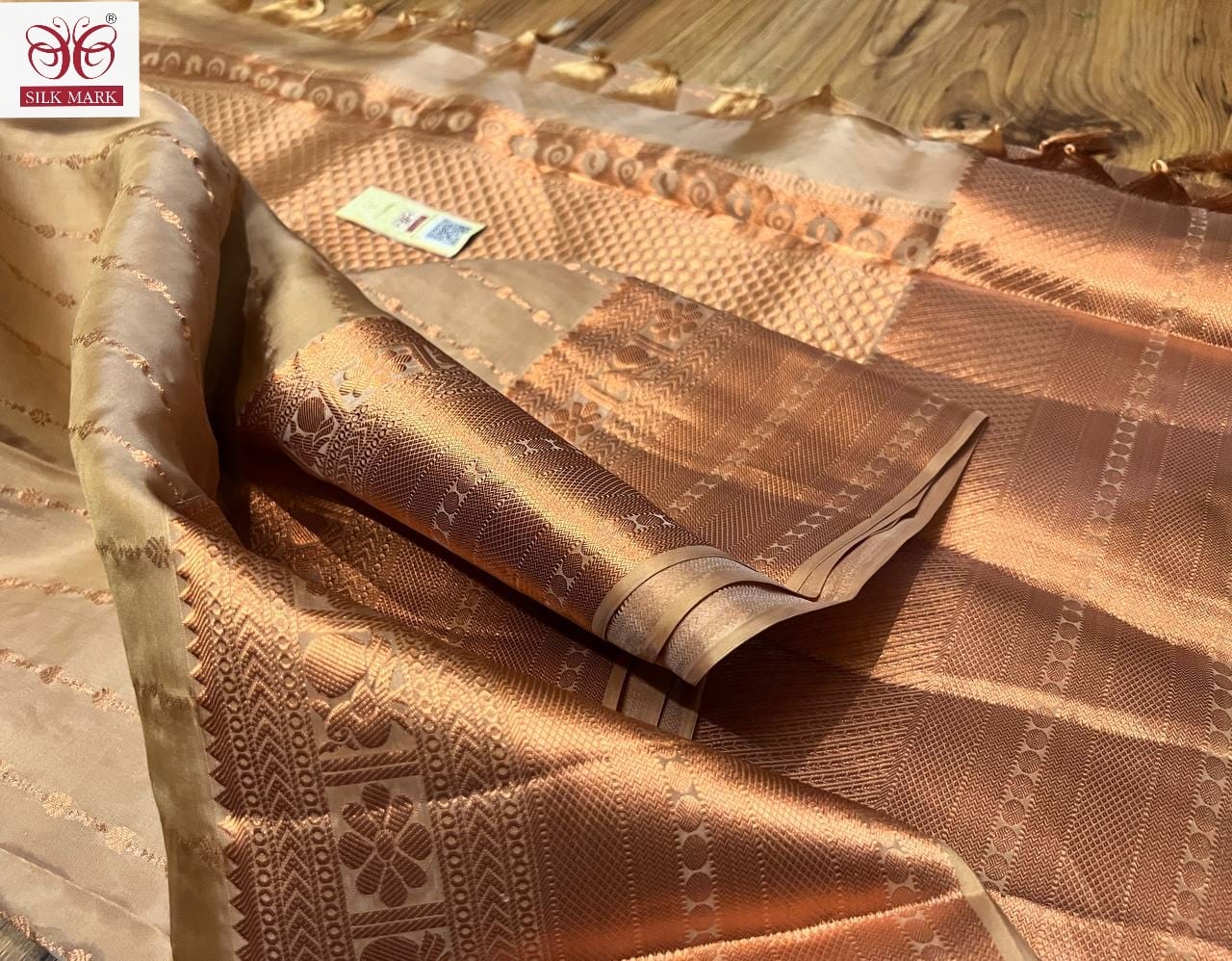 Pastel shades,  copper border pure kanchivarm silk saree, wedding silk, soft silk saree, silk mark certified, bridal wedding silk - soft silk saree - Kanchipuram silk saree - silk mark certified