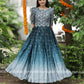 Blue Ombre Indian Gown - Long party dresses