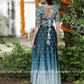 Blue Ombre Indian Gown - Long party dresses