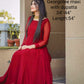 Red Georgette maxi gown  - party wear Indian gown - Indian maxi dress