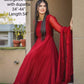 Red Georgette maxi gown  - party wear Indian gown - Indian maxi dress