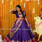 Clearence size M  size - Kalamkari Hot blue Pattu dress - lehenga dress - Pattu Gown