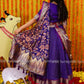 Clearence size M  size - Kalamkari Hot blue Pattu dress - lehenga dress - Pattu Gown