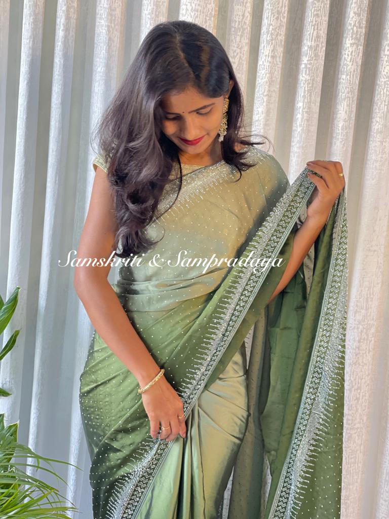 Cocktail party sarees with rich swaroski work Designer saree, party wear, wedding wear saree, luxury designer saree