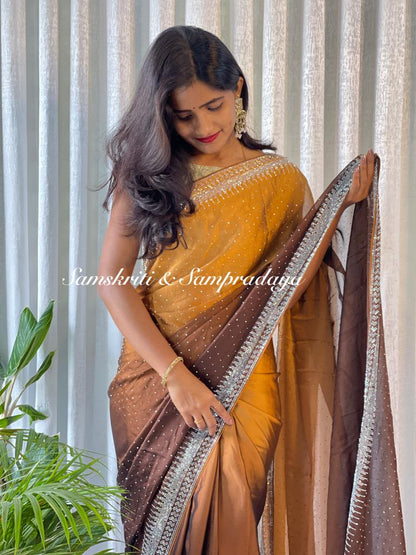 Cocktail party sarees with rich swaroski work Designer saree, party wear, wedding wear saree, luxury designer saree