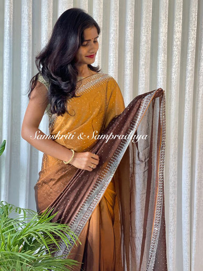 Cocktail party sarees with rich swaroski work Designer saree, party wear, wedding wear saree, luxury designer saree