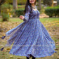 gorgeous Azure Blue Dress- indian party Anarkali shalwar