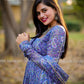 gorgeous Azure Blue Dress- indian party Anarkali shalwar