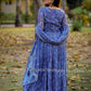 gorgeous Azure Blue Dress- indian party Anarkali shalwar