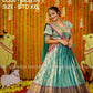 Turquoise Pattu dress - lehenga dress - Pattu Gown
