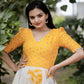 Mustard shibbori pattern Maxi dress - indian party Gown
