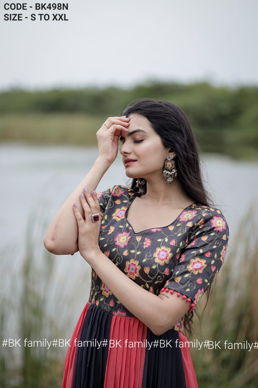 Georgette Dress fit and flare dress - indian party dress shakthistyles Georgette Dress fit and flare dress - indian party dress shakthistyles