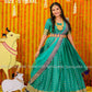 Charming Vivid Green Ikkat Pattu dress - lehenga dress - Pattu Gown