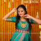 Charming Vivid Green Ikkat Pattu dress - lehenga dress - Pattu Gown